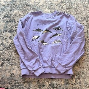 Lavender Dolphin Graphic Women's Sweatshirt